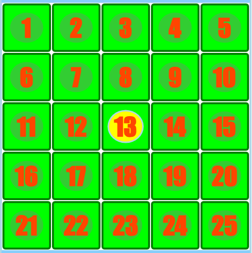 game bingo table